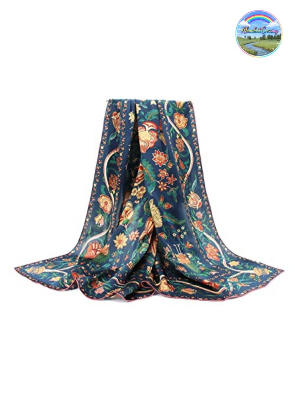 100% Mulberry Silk Scarf 43" Large Square Shawl Wrap Hair Headband